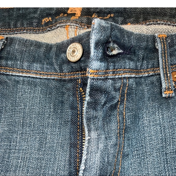 7FAM Flynt Boot Cut Mid-Rise Jeans - 32, rhinestone pockets - Picture 5 of 12